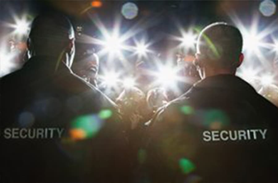 Close protection officers at an event